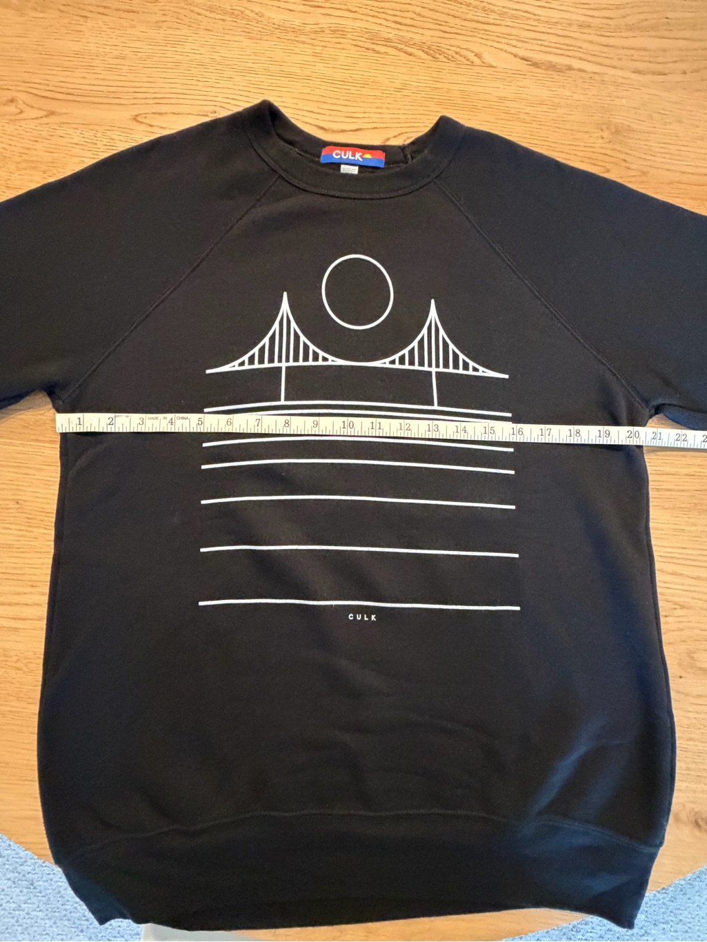 Culk Golden Gate Bridge San Francisco Graphic Crewneck Sweatshirt Black Mens M — image 7 of 8